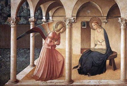 Beato Angelico, Annunciazione, 1438-46, Corridoio Nord del Convento di San Marco, Firenze